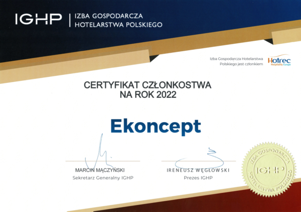 IGHP ekoncept certyfikat